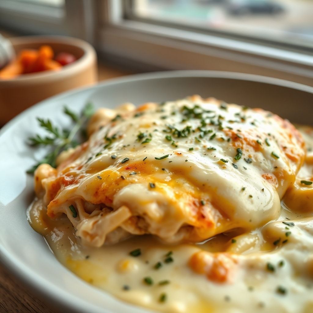 High-Protein Chicken Alfredo Bake for Easy Low-Carb Meal Prep with Creamy Cheese (Quick & Homemade)