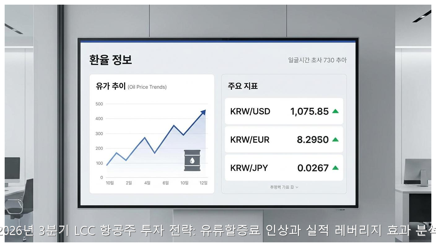 2026년 3분기 LCC 항공주 투자 전략: 유류할증료 인상과 실적 레버리지 효과 분석 핵심 안내 및 분석 인포그래픽 (8)