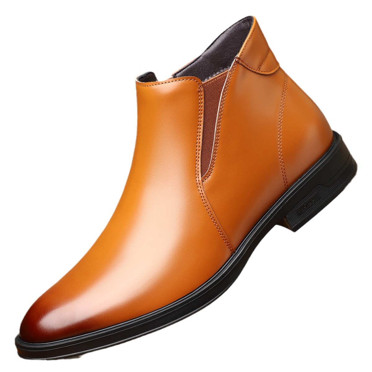 Men's Chelsea boots, pointed toe, block heel
