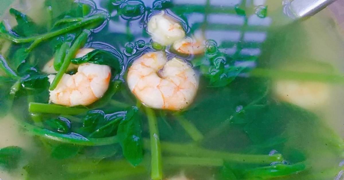 Canh rau mồng tơi nấu tôm
