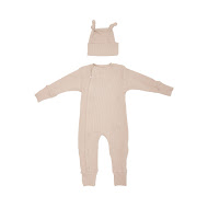 Детский набор Twins Ego Baby Boy (человечек на молнии и шапка) 68р бежевый