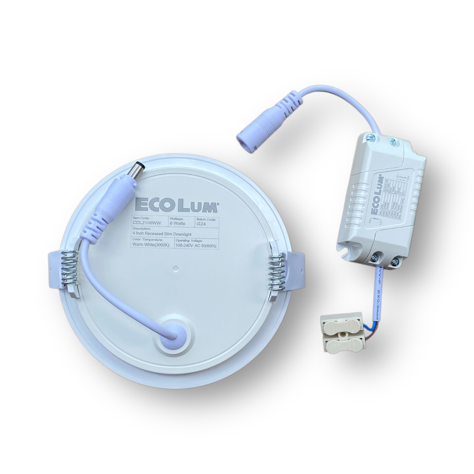 Ecolum Round Recessed Slim Downlights (Warm White)