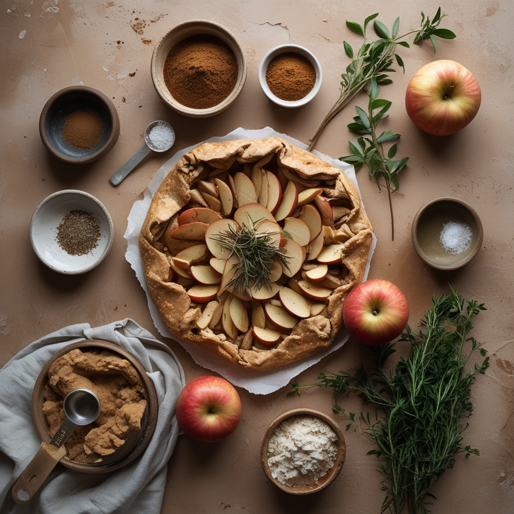 Ingredients for Cinnamon Apple Galette Recipe | Rustic French Dessert Made Easy at Home