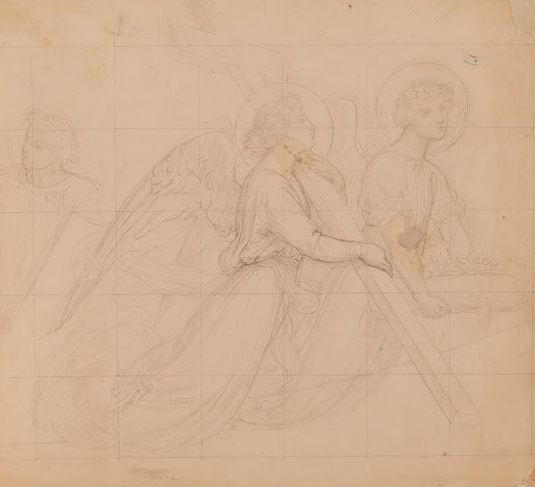 Anges portant les instruments de la passion 19th century