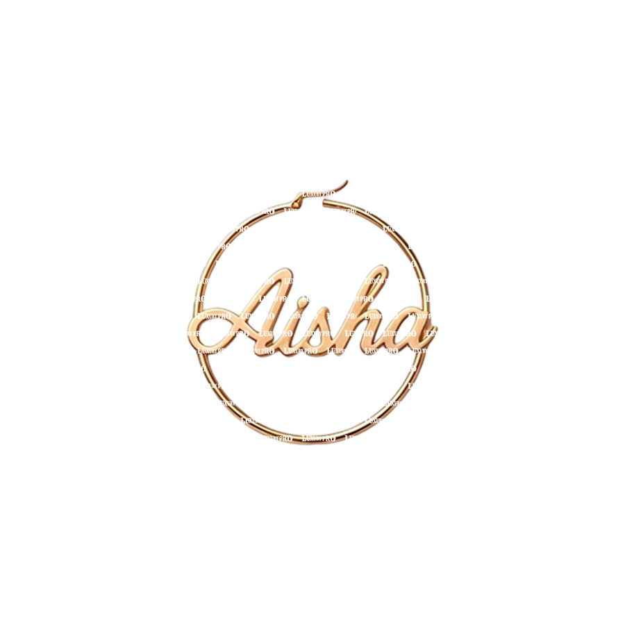 Round Letter Earrings