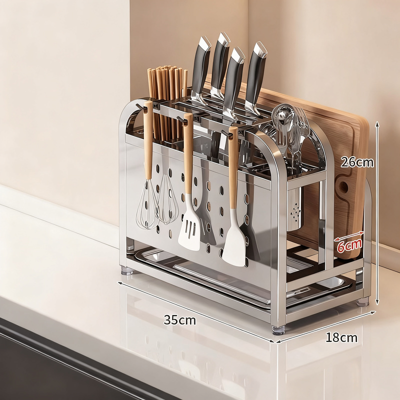 Stainless Steel Knife Holder and Cutlery Stand