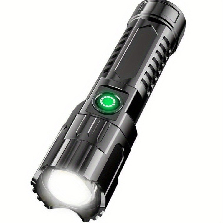 Portable LED flashlight with zoom function