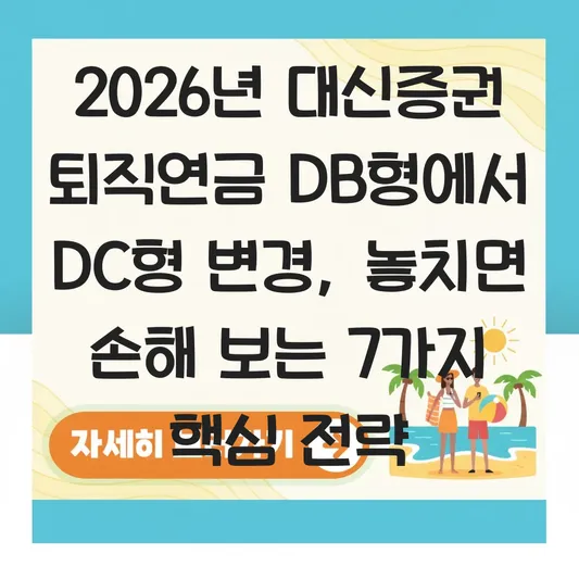 대신증권 퇴직연금 DB형에서 DC형 변경 하는 법 대표 이미지