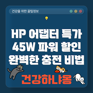 HP 노트북 충전기, HP 45W 어댑터, 정품 전원 어댑터, HP Envy14Jxxx, 블루팁 충전기