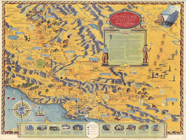 A Pictorial Map Of The Edison Electrical Service System In Central And Southern