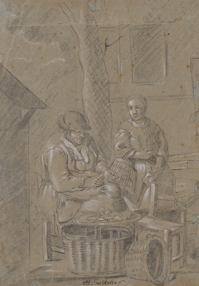 To koner med huslige gøremål 1625  1677
