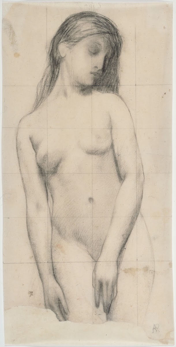 Etude de femme nue les yeux clos