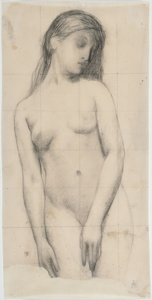 Etude de femme nue les yeux clos