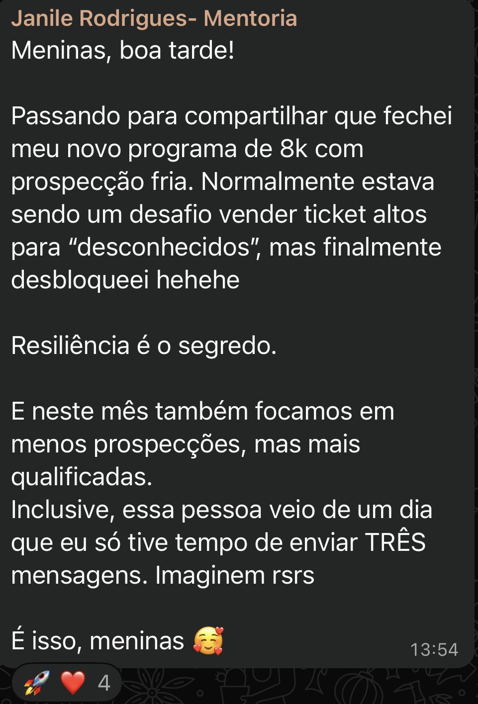 Depoimento de mentorado