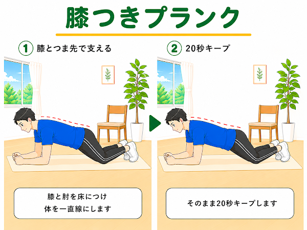 膝つきプランク