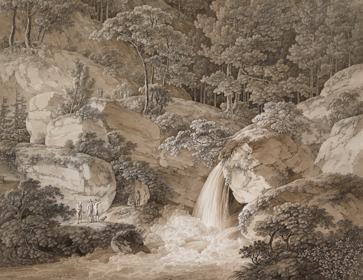 View of the Amselfall in Saxony 1794