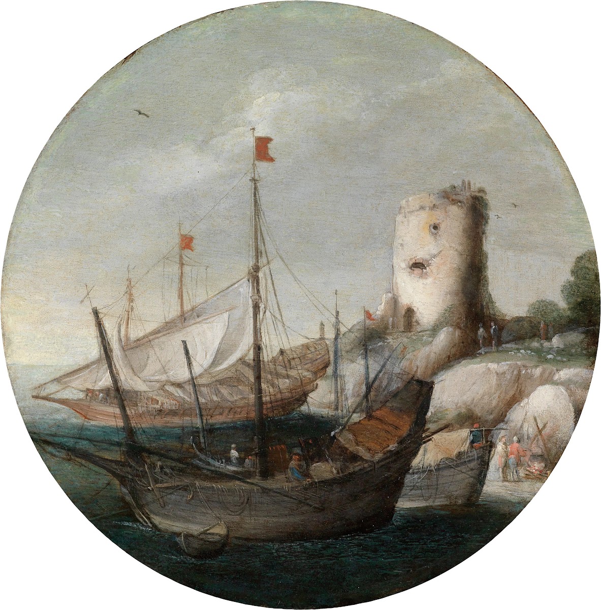 Anlandende Schiffe in einem südlichen Hafen