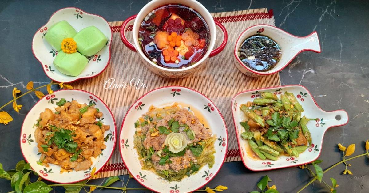 Mâm cơm kết hợp cả 5 nguyên liệu của #giodo