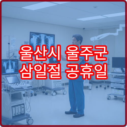 울산시 울주군 삼일절 공휴일 병원 총정리, 대체공휴일 포함 진료 여부 확인