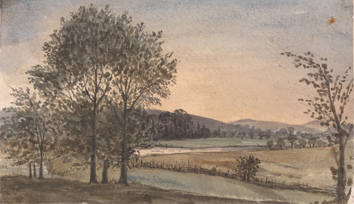 Landscape With Trees A River In The Background