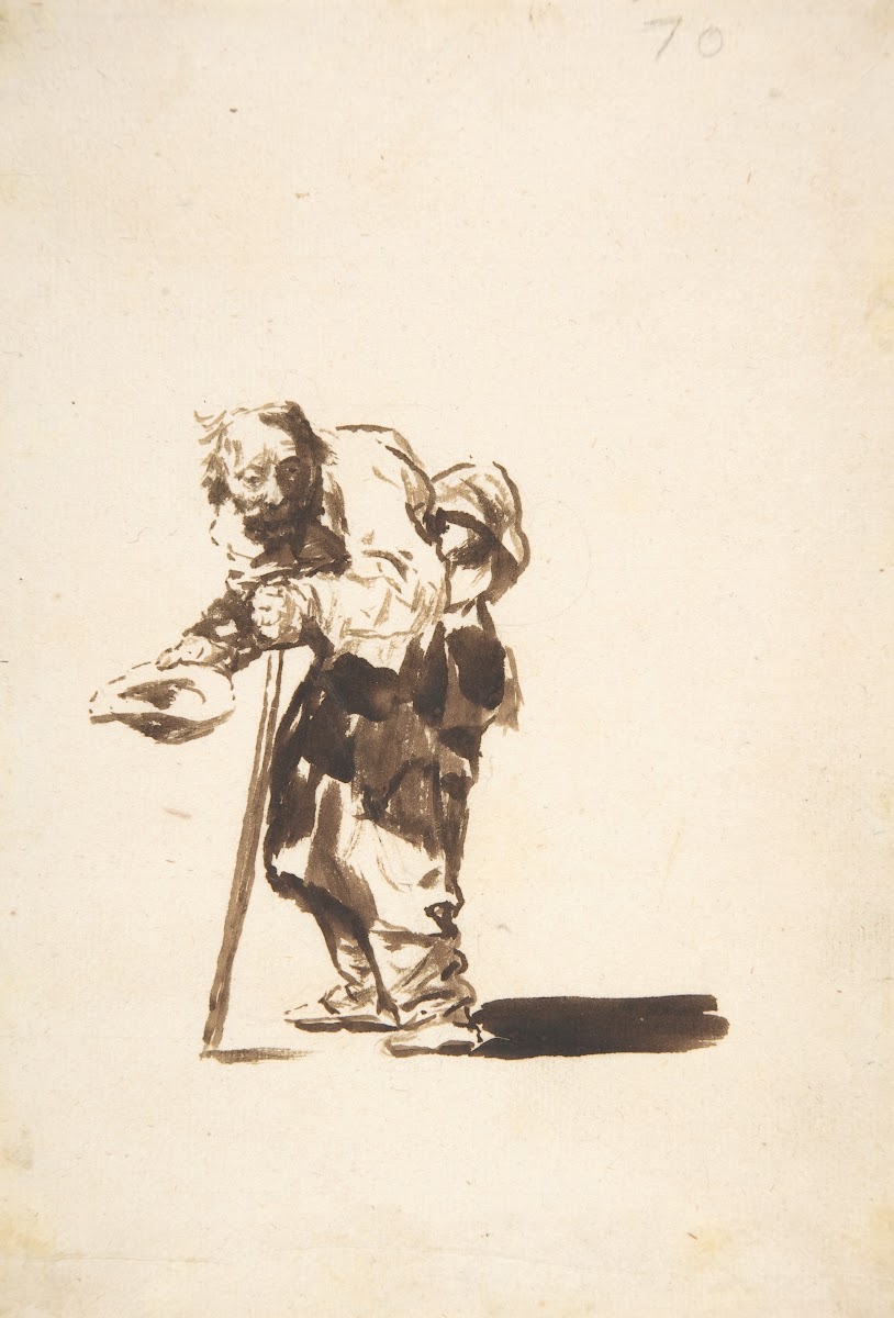 Beggar with a staff in his left hand ca 181220
