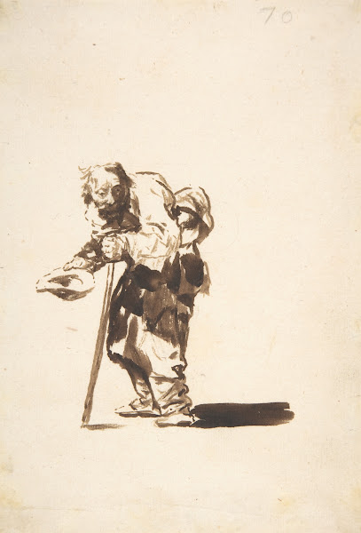 Beggar with a staff in his left hand ca 181220