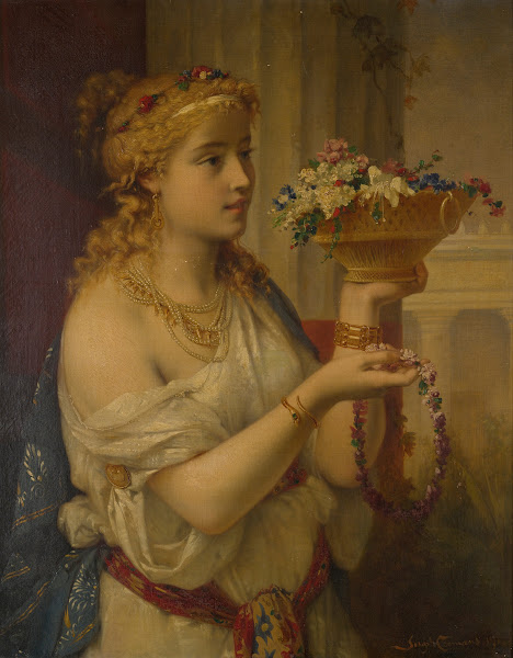 Young girl with flowers 1871
