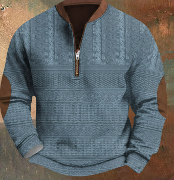 Men's sweatshirt with zipper and 3D print
