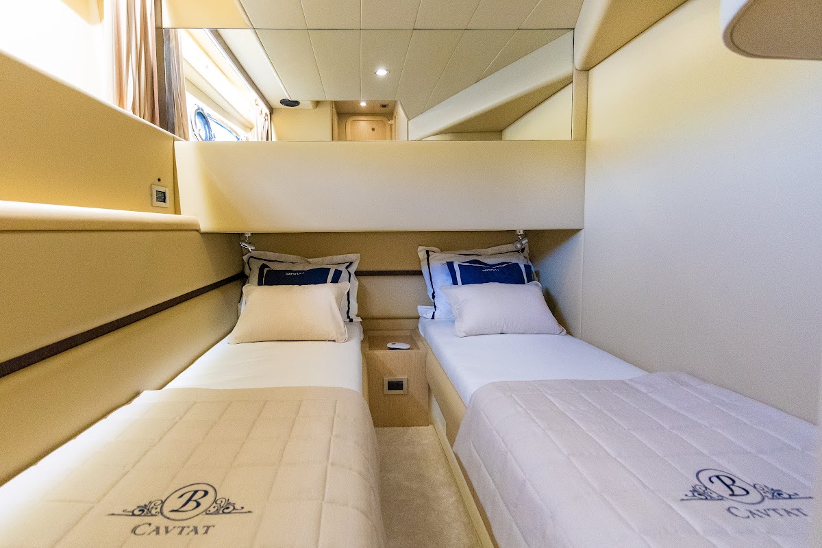 Flybridge of the Ferretti 591 at golden hour