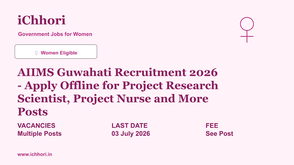 AIIMS Guwahati Recruitment 2026 - Apply Offline for Project Research Scientist, Project Nurse and More Posts - iChhori