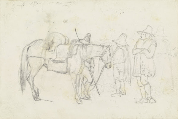 Horse with horse drovers