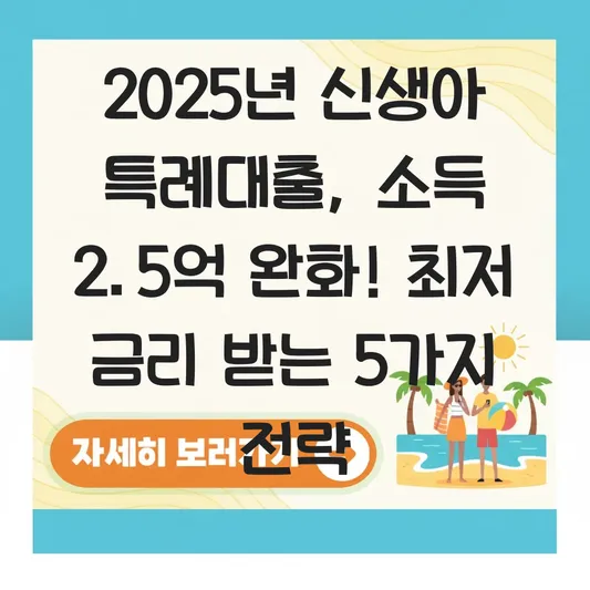 2025년 신생아 특례대출 부부 합산 소득 요건 완화 및 최저 금리 적용 가이드 대표 이미지