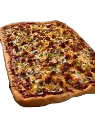 Kebab Pizza — Onion, fresh tomato, kebab meat, jalapeno & green chillies (H)
