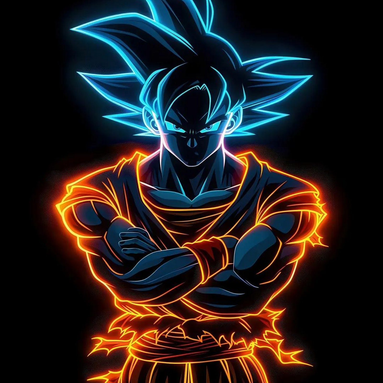 Download Dragon Ball, Goku, Anime Art, Neon Illustration Full HD iPhone
