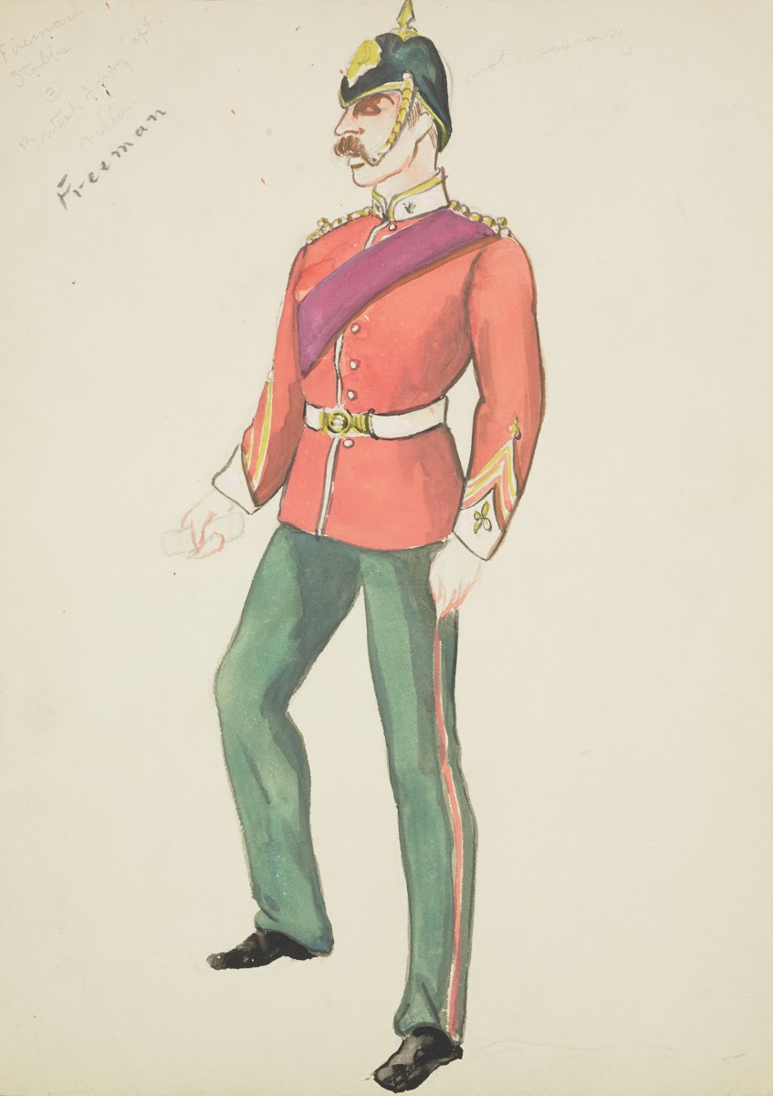 New York Fireman Red military coat green trousers purple sash green helmet 1934