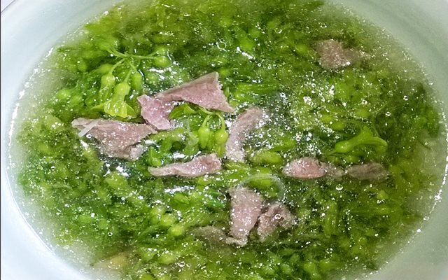 Canh Hoa Thiên Lý Nấu Thịt Bò