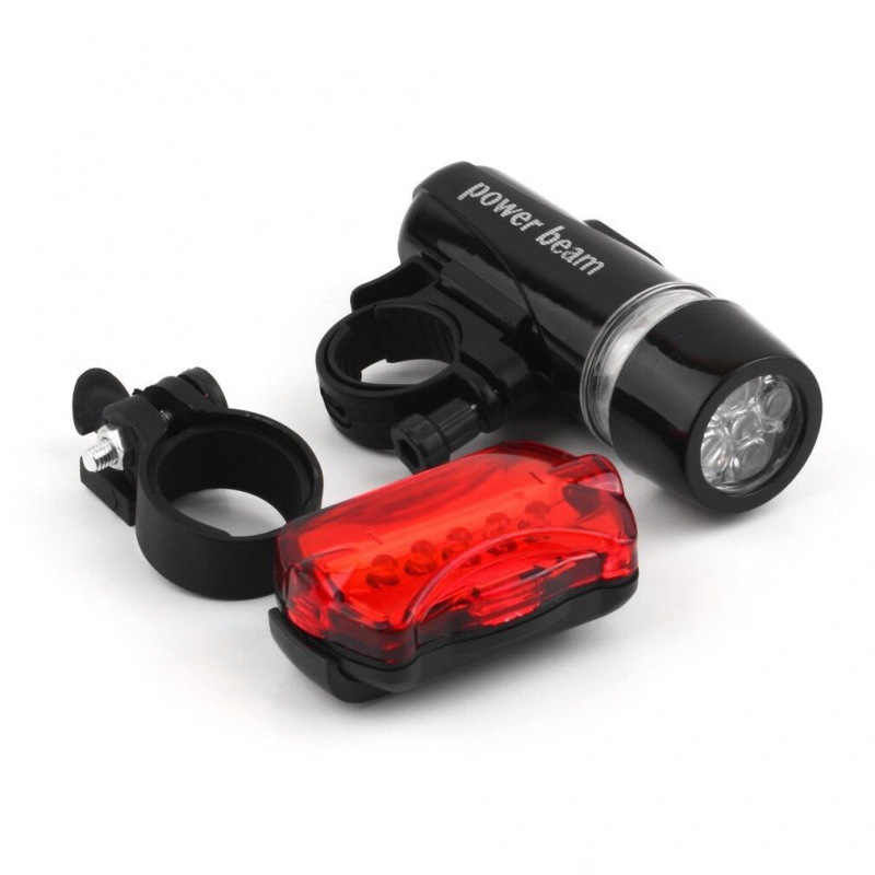 Bike light set with LED front light and rear light