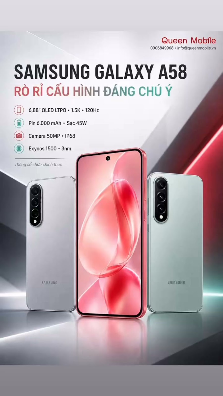 三星Galaxy A58透露旗舰般的强大配置但三星尚未证实