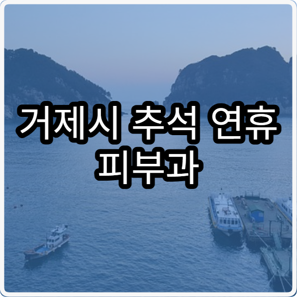 거제시 추석 연휴 피부과 진료 병원 운영 병원 총정리