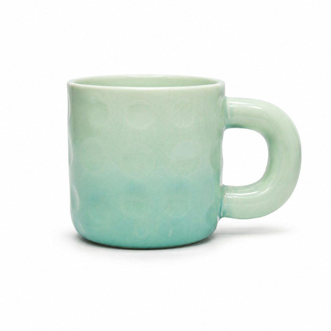 Taza de cerámica Home Deco Factory™ Chubby 330 mL color verde menta