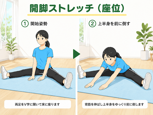 開脚ストレッチ（座位）