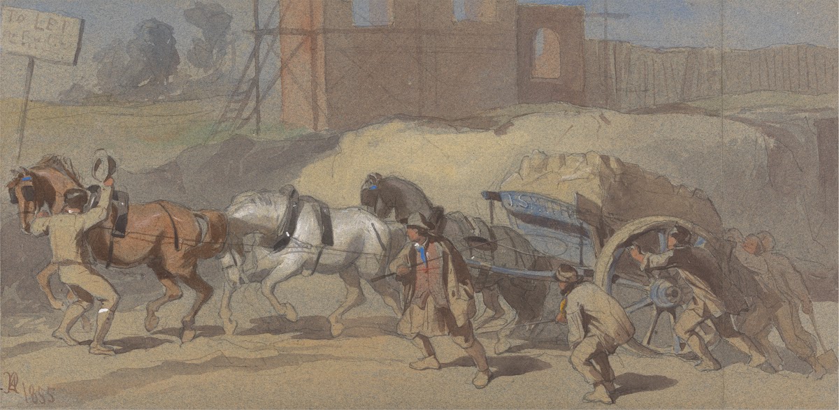 A Struggle With a Load of Clay 1855