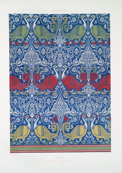 Arabesques étoffe conservée au musée Utrecht XIVe siècle 1877