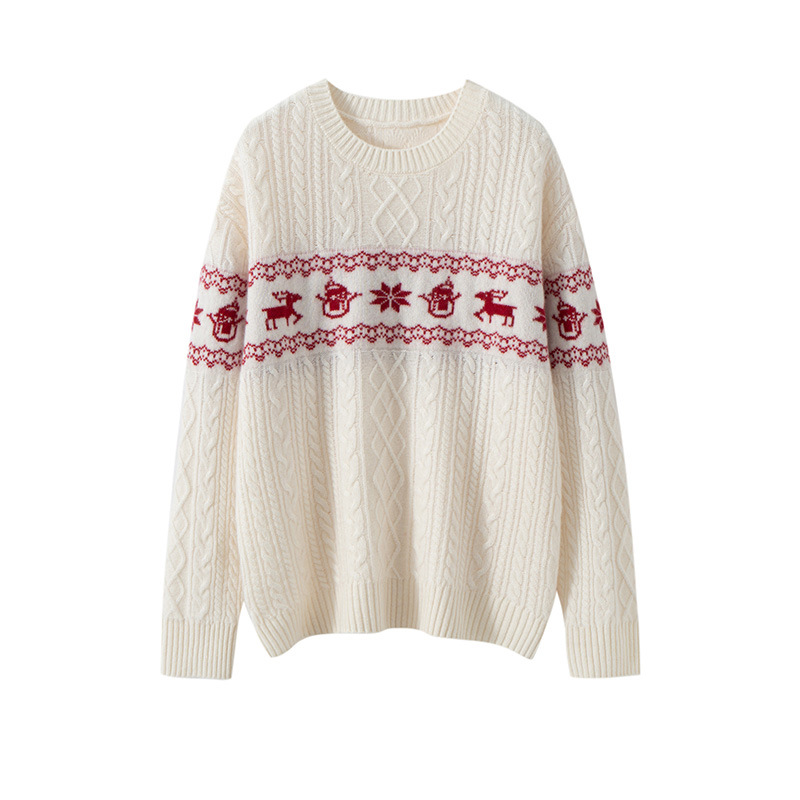 Weihnachtspullover mit Rentier-Muster