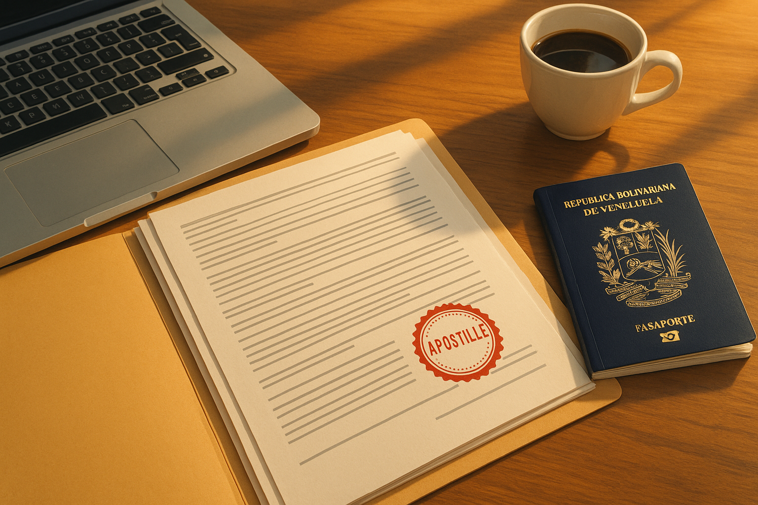 Carpeta de trámites migratorios y documentos apostillados para venezolanos en el exterior