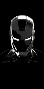 Monochrome Iron Man Armor Portrait Illustration