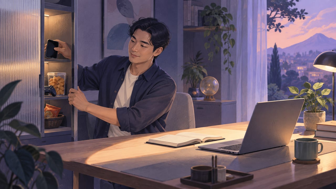 Ilustrasi pendamping materi Pengendalian Diri Dimulai dari Mengurangi Godaan