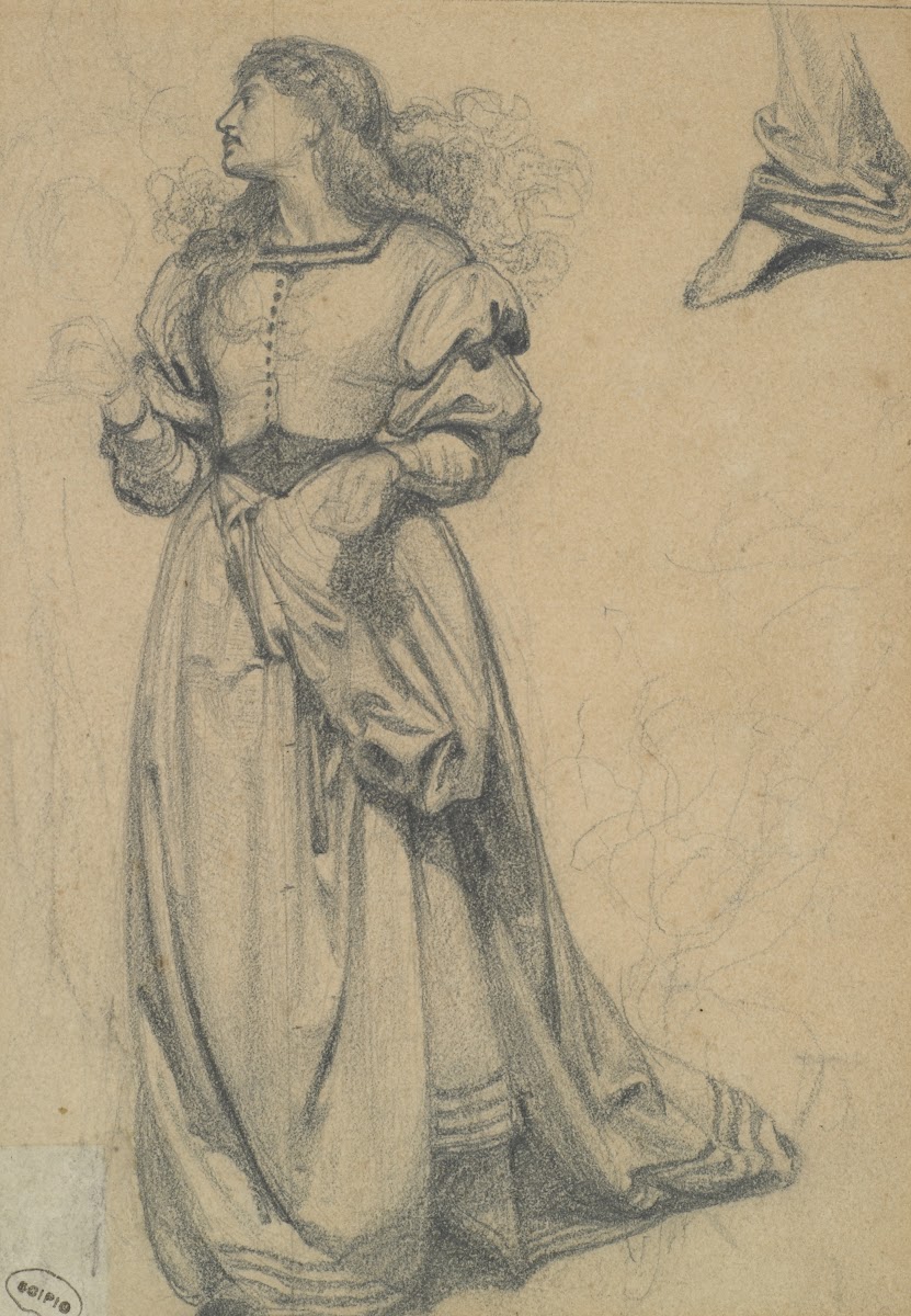 Study for female figure in engraved illustration to Amor Mundi