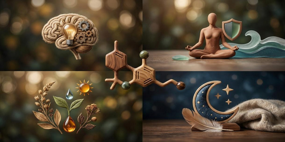 Effetti dell'H4CBD illustrati con icone e simboli, stile infografica moderna