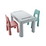 Комплект детский Teggi Multifun 1+2 (столик и 2 стула) розовый/серый